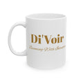 Di'Voir Ceramic Mug — Inspirational Gold Script Coffee Cup (11oz/15oz)