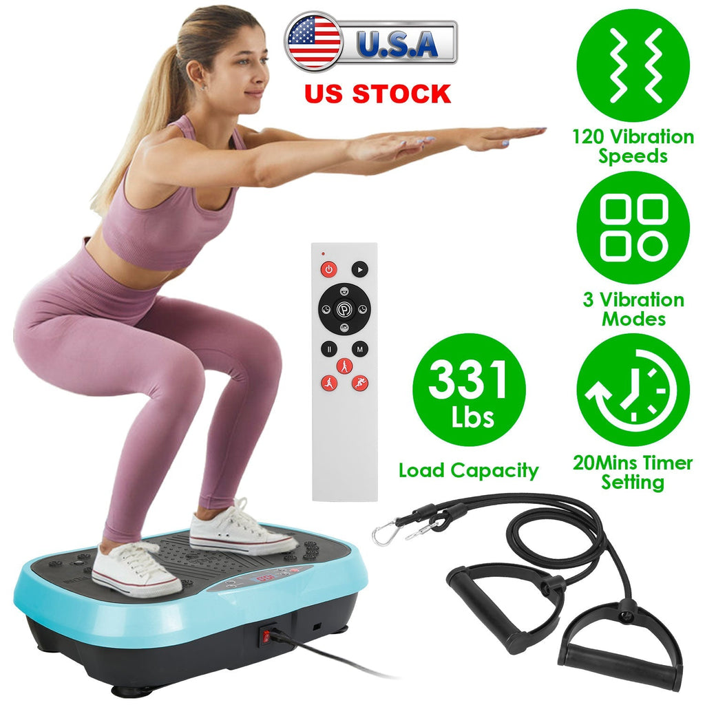 Vibration Exercise Machine With Resistant Bands Remote Control Whole Body Vibration Platform Workout Equipment Home Fitness Training Equipment For Wei