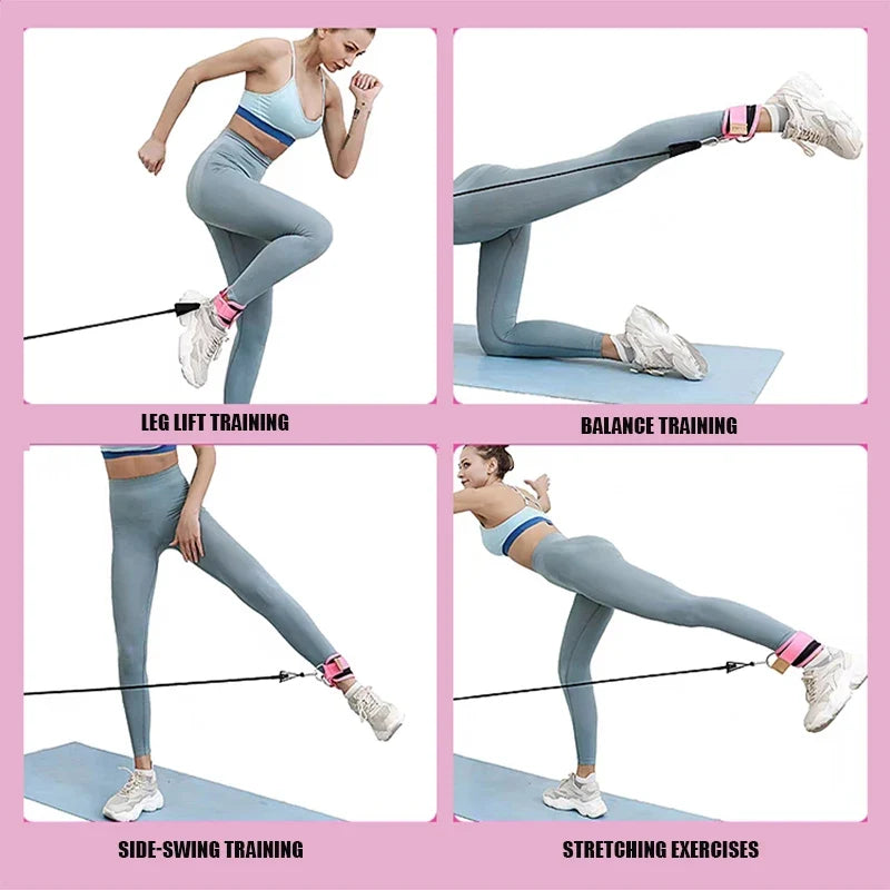 Ankle Straps Resistance Bands Set Fitness Workout Exercise Equipment Ankle Weight Yoga Elastic Fitness Band For Gym Man Woman
