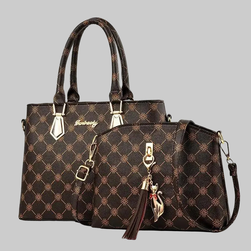 New Luxury Leather Bags Set 2 Pcs Handbag For Women And Girls Stylish Shoulder Gift Bag For Females